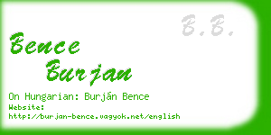 bence burjan business card